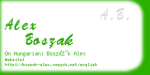 alex boszak business card